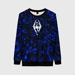 Свитшот женский Skyrim blue energy, цвет: 3D-черный