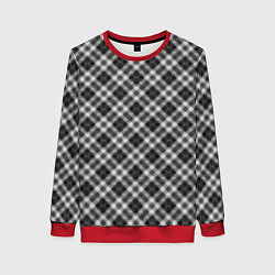 Женский свитшот Косая черно белая клетка