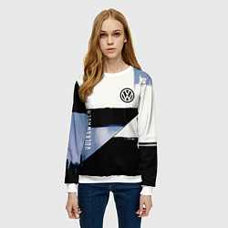 Свитшот женский Volkswagen логотип, цвет: 3D-белый — фото 2