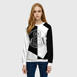 Свитшот женский Роблокс робот, цвет: 3D-белый — фото 2
