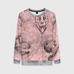 Женский свитшот Черепа динозавров - эскиз