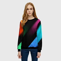 Свитшот женский Multicoloured, цвет: 3D-черный — фото 2