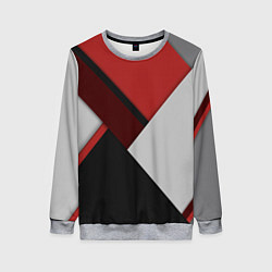 Свитшот женский Color black red grey, цвет: 3D-меланж
