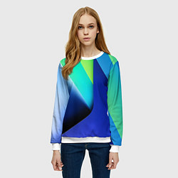 Свитшот женский Color blue green, цвет: 3D-белый — фото 2