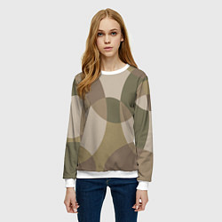 Свитшот женский Цветной графический паттерн мозаика, цвет: 3D-белый — фото 2