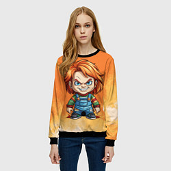 Свитшот женский Чакки, цвет: 3D-черный — фото 2