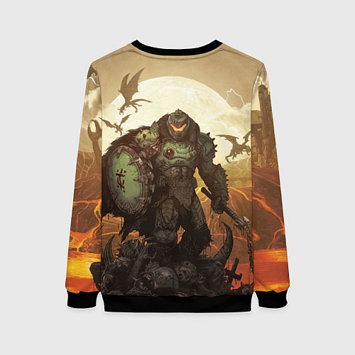 Женский свитшот Doom dark ages doom guy / 3D-Черный – фото 2