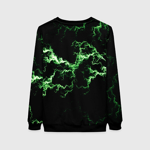 Женский свитшот Lightning green glow / 3D-Черный – фото 2