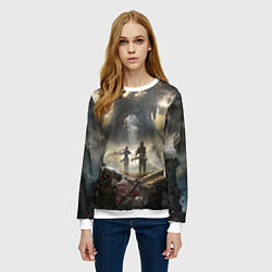 Свитшот женский Экспедиция Clair Obscur expedition 33, цвет: 3D-белый — фото 2