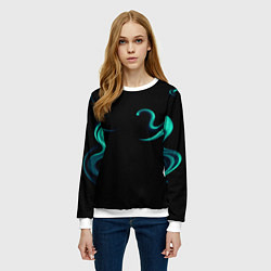 Свитшот женский Color light blue abstraction, цвет: 3D-белый — фото 2