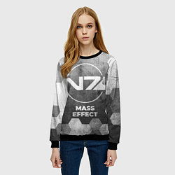 Свитшот женский Mass Effect - grey gradient, цвет: 3D-черный — фото 2
