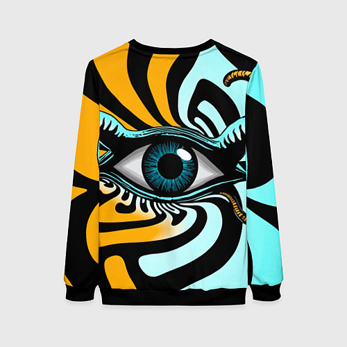Женский свитшот Глаз - психоделика / 3D-Черный – фото 2