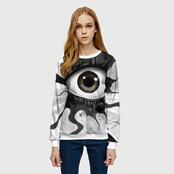 Свитшот женский Глаз и щупальца - психоделика, цвет: 3D-белый — фото 2