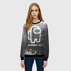 Свитшот женский Among Us - grey gradient, цвет: 3D-черный — фото 2