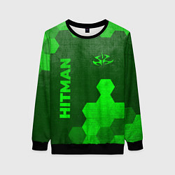 Свитшот женский Hitman - green gradient вертикально, цвет: 3D-черный
