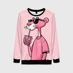 Свитшот женский Розовая пантера, цвет: 3D-черный