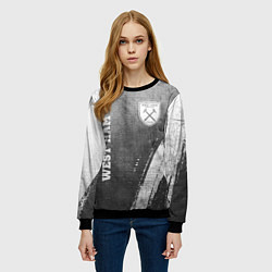 Свитшот женский West Ham - grey gradient вертикально, цвет: 3D-черный — фото 2