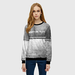 Свитшот женский Twenty One Pilots - grey gradient посередине, цвет: 3D-черный — фото 2