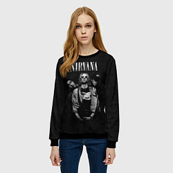 Свитшот женский Nirvana kurt krist dave, цвет: 3D-черный — фото 2