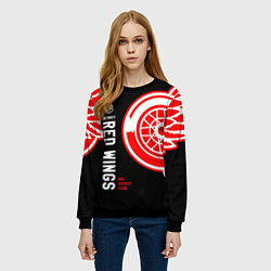 Свитшот женский Detroit Red Wings team, цвет: 3D-черный — фото 2