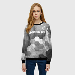 Свитшот женский Among Us - grey gradient посередине, цвет: 3D-черный — фото 2