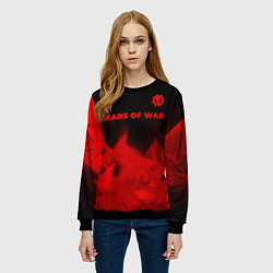 Свитшот женский Gears of War - red gradient посередине, цвет: 3D-черный — фото 2