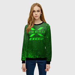 Свитшот женский Exeed - green gradient, цвет: 3D-черный — фото 2