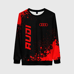 Свитшот женский Audi - red gradient вертикально, цвет: 3D-черный