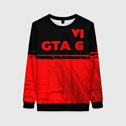 Свитшот женский GTA 6 - red gradient посередине, цвет: 3D-черный