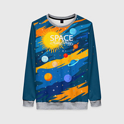 Свитшот женский Млечный путь -наш дом, цвет: 3D-меланж
