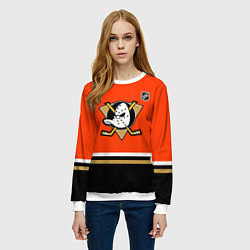 Свитшот женский Анахайм Дакс хоккей, цвет: 3D-белый — фото 2