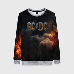 Свитшот женский ACDC металлический лого, цвет: 3D-меланж