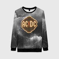 Свитшот женский ACDC ретро логотип, цвет: 3D-черный