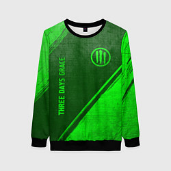 Свитшот женский Three Days Grace - green gradient вертикально, цвет: 3D-черный