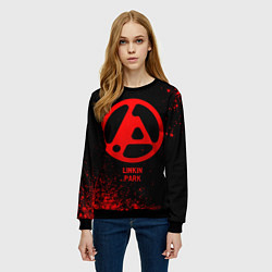 Свитшот женский Linkin Park 2024 - red gradient, цвет: 3D-черный — фото 2