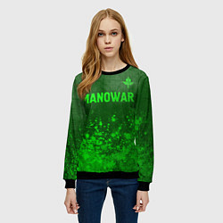Свитшот женский Manowar - green gradient посередине, цвет: 3D-черный — фото 2