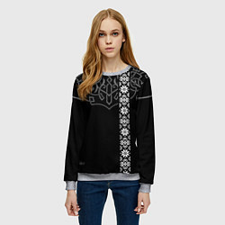 Свитшот женский Славянские символы традиции народа, цвет: 3D-меланж — фото 2