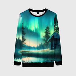 Свитшот женский Салатневое небо, цвет: 3D-черный