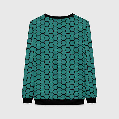 Женский свитшот Анахайм Дакс - зеленые соты / 3D-Черный – фото 2