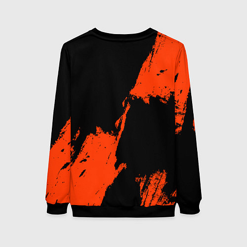 Женский свитшот Анахайм Дакс - оранжевая краска / 3D-Черный – фото 2
