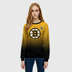 Свитшот женский Бостон Брюинз - геометрический градиент, цвет: 3D-черный — фото 2