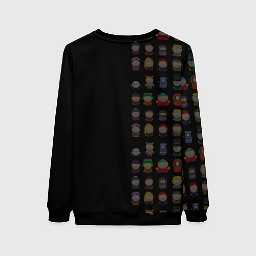 Женский свитшот Персонажи Южный парк и лого / 3D-Черный – фото 2