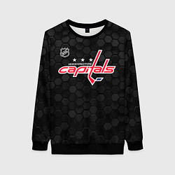 Свитшот женский Вашингтон Кэпиталз - черные соты, цвет: 3D-черный