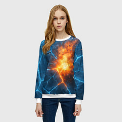 Свитшот женский Взрыв из объемных плит, цвет: 3D-белый — фото 2