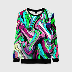Женский свитшот Зелёно-розовый искажённая абстракция