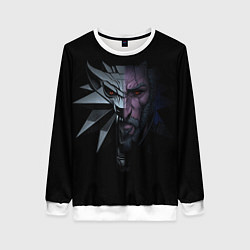 Свитшот женский Рожденный в Битве - Ведьмак 3, цвет: 3D-белый