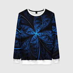 Свитшот женский Синий цветок, цвет: 3D-белый