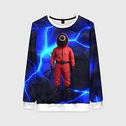 Свитшот женский Игра в кальмара страж треугольник, цвет: 3D-белый