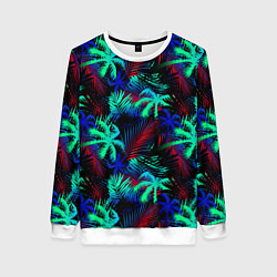 Свитшот женский Palm neon, цвет: 3D-белый