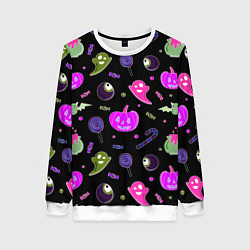 Женский свитшот Halloween pink black pumpkin